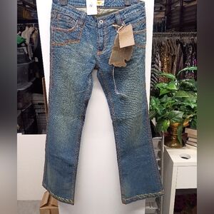 Antik Denim Blue Jeans with Orange Stitching